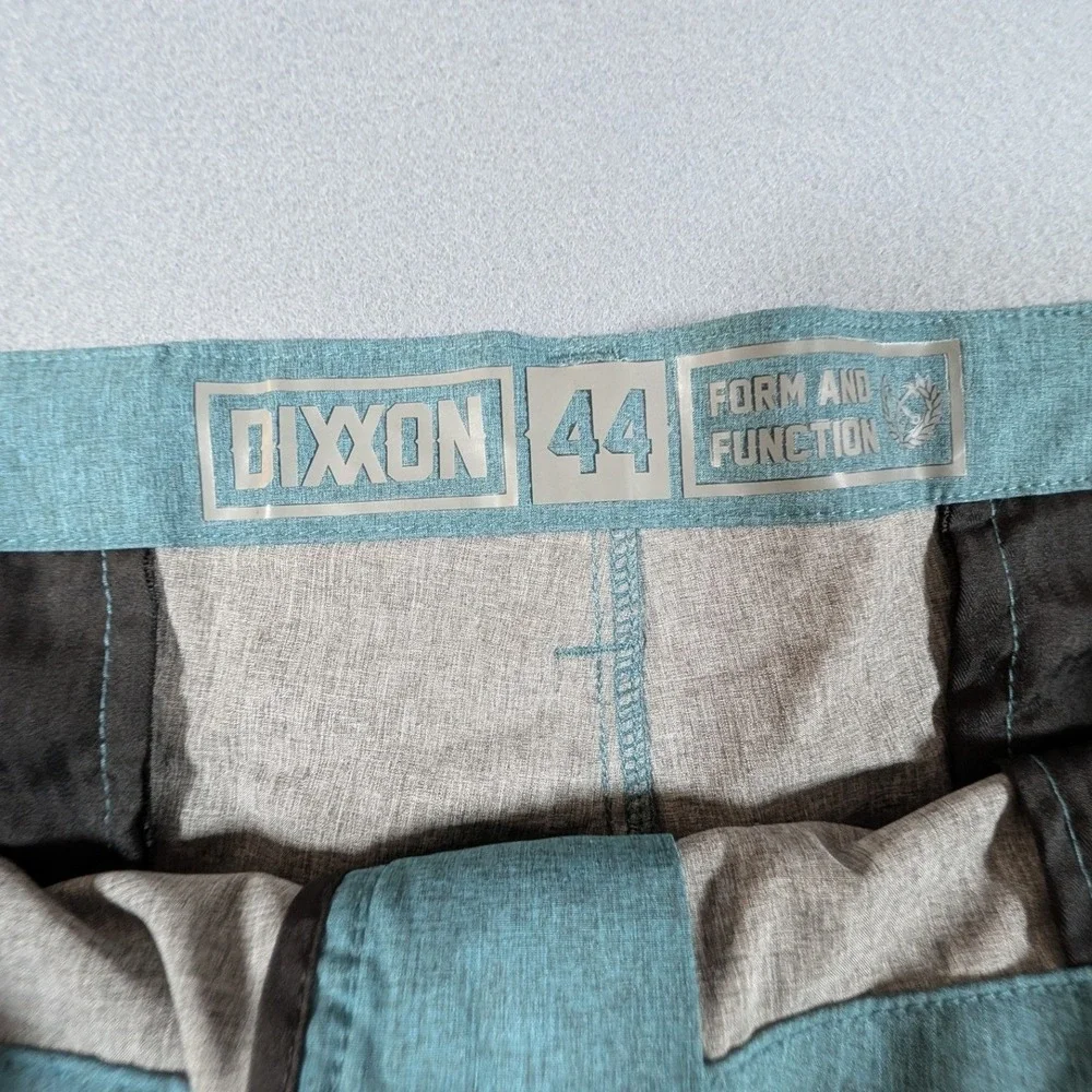 Dixxon Flannel Co Hybrid Shorts Mens 44 Teal Heather Form and Function Logo